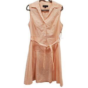Jones New  York Fit & Flare Striped Sleeveless Dress
